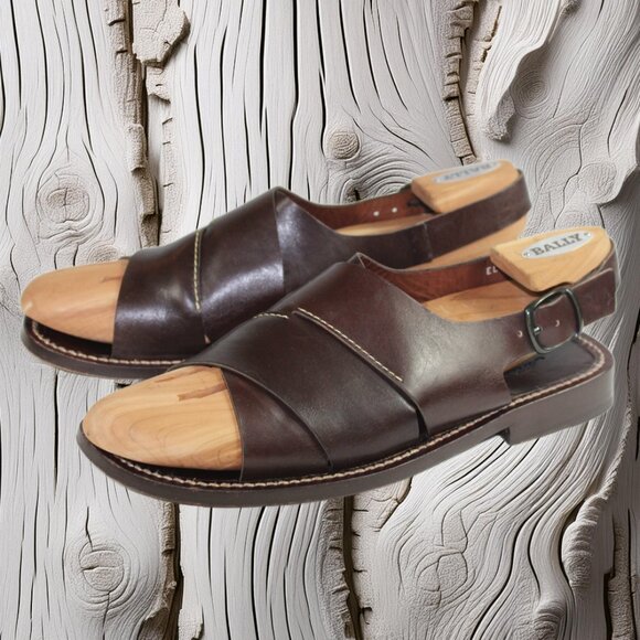 Mezlan Delhi Handmade In Spain Dark Brown Sandal Size 9 - Picture 8 of 12